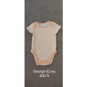   George barackszínű csíkos rövid ujjú body (62-es méret)
