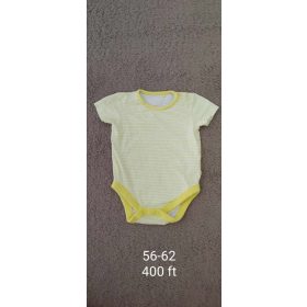 Sárga csíkos rövid ujjú body (56-62-es méret)