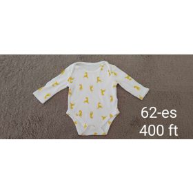 Fehér alapon citromsárga állatmintás body (62-es méret)