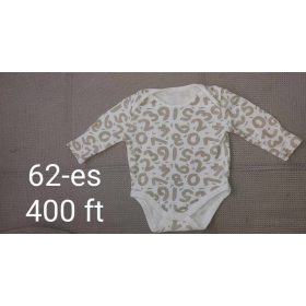 Szürke Számmintás Hosszú Ujjú Body (62-es méret)