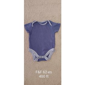  F&F Kék Rövid Ujjú Baba Body (62-es mért)