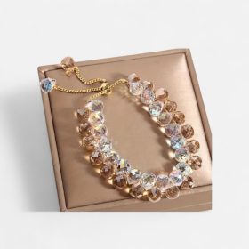 Prizma-Fény: Állítható Fazettált Kristály Karkötő 