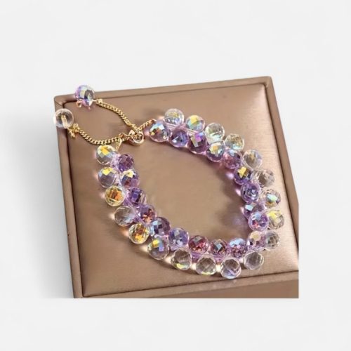 Prizma-Fény: Állítható Fazettált Kristály Karkötő 