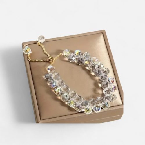 Prizma-Fény: Állítható Fazettált Kristály Karkötő 