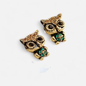 Bölcs Ragyogás: Antikolt Arany Bagoly Stift Fülbevaló