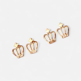   Királyi Korona Apró Fülbevaló – Nemes Forma a Mindennapokra