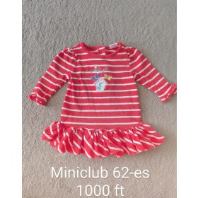 Miniclub Piros Csíkos Fodros Ruha – 62-es méret