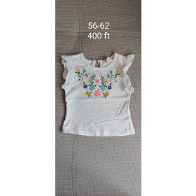 Hímzett Virágmintás Fodros Felső – 56-62-es méret