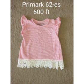 Primark rózsaszín csipkés kislány póló (62-es méret)