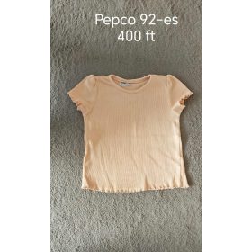   Pepco barackszínű bordázott rövid ujjú felső – 92-es méret