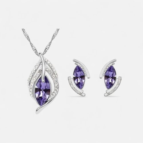 Elegáns Kristályos Női Ékszerszett – Nyaklánc és Fülbevaló