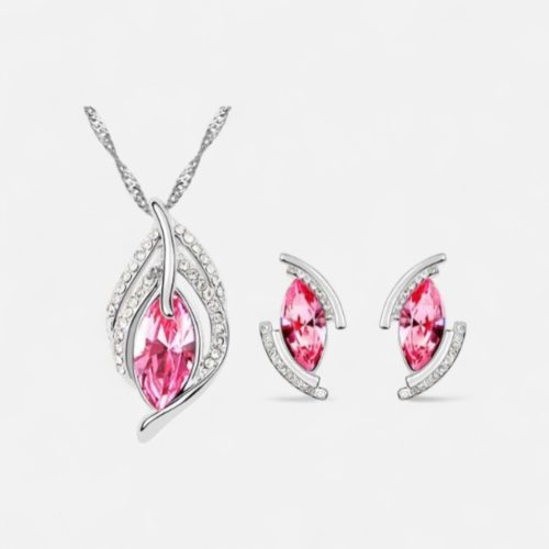 Elegáns Kristályos Női Ékszerszett – Nyaklánc és Fülbevaló