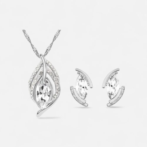 Elegáns Kristályos Női Ékszerszett – Nyaklánc és Fülbevaló