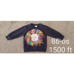   Sötétkék oroszlánmintás kislány pulóver – 86-os méret