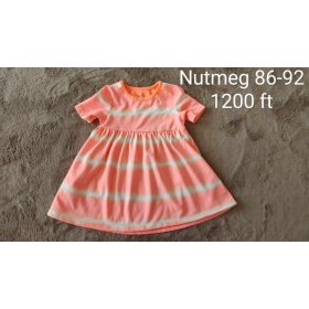   Nutmeg barackszínű csíkos kislány ruha – 86-92-es méret