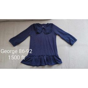   George sötétkék fodros galléros kislány ruha – 86-92-es méret