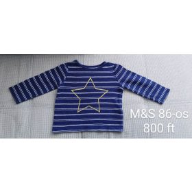 M&S Csíkos Csillagos Hosszú Ujjú Felső – 86-os méret