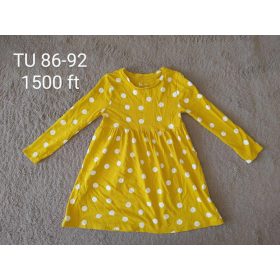   Vidám Mustársárga Pöttyös Ruha – Minőségi Babaruha a Fenntarthatóság Jegyében