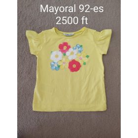 Mayoral Virágmintás Napsárga Póló (92-es méret)