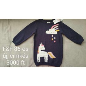   F&F Unikornisos Kötött Ruha (86-os) – Új, Minőségi Babaruha