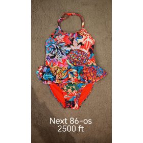   Next Trópusi Mintás Fodros Kislány Fürdőruha (86-os méret)