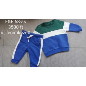   F&F 68-as Baba Melegítő Szett – Kék-Zöld Színblokkos Kivitelben