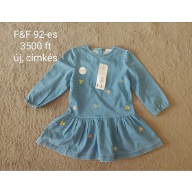   F&F Hímzett Virágos Tunika/Ruha – Prémium Minőségi Babaruha