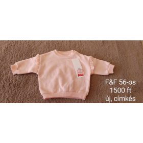   F&F púderrózsaszín fodros baba pulóver – Minőségi babaruha a legkisebbeknek