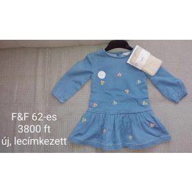   F&F hímzett kislány ruha harisnyával – Prémium minőségi babaruha szett