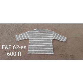   F&F szürke-fehér csíkos kislány pulóver – Kényelmes és minőségi babaruha