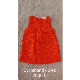   Cycleband élénk narancssárgás piros alkalmi kislány ruha – Prémium minőségi babaruha