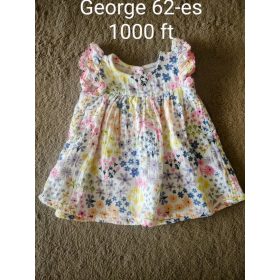   George fodros ujjú virágmintás kislány ruha – 62-es méret