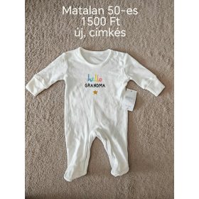   Matalan "Hello Grandma" fehér rugdalózó – 50-es méret (Új, címkés)