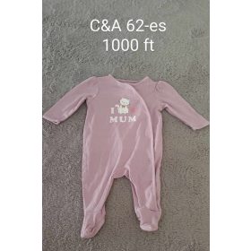   C&A "I love Mum" mályvarózsaszín rugdalózó – 62-es méret