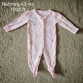   Nutmeg virágmintás, púderrózsaszín rugdalózó – 62-es méret