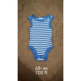 Kék-Fehér Csíkos Ujjatlan Baba Body – 68-as Méret