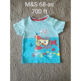   M&S "Too Cool For Skool" rákos kisfiú póló – 68-as méretben