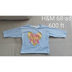   H&M „Mini PWR” csíkos hosszú ujjú felső – 68-as méret