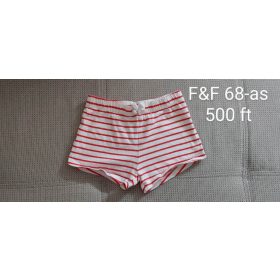 F&F piros-fehér csíkos baba rövidnadrág – 68-as méret
