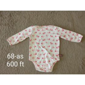   Rózsaszín felhőmintás hosszú ujjú body – 68-as méret