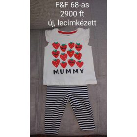   F&F szamócás „Mummy” szett (póló és leggings) – 68-as méret
