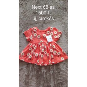 Next korall színű virágmintás tunika – 68-as méret