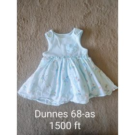 Dunnes pasztellkék virágos baba ruha – 68-as méret