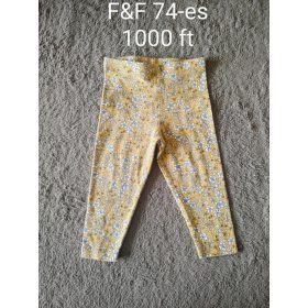 F&F sárga virágmintás kislány leggings – 74-es méret