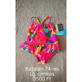   Trópusi mintás kislány fürdőruha – Új, címkés és minőségi babaruha a nyaraláshoz