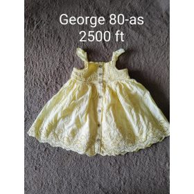   George pasztellsárga hímzett kislány ruha – Minőségi babaruha a legédesebb pillanatokhoz