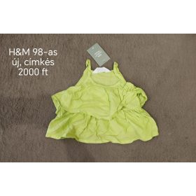 H&M Lime Zöld Fodros Kislány Felső - 98-as méret