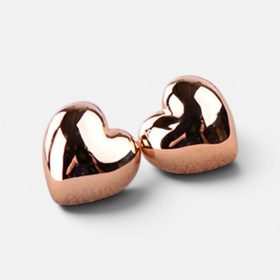 Elegáns és Letisztult Rose Gold Szív Fülbevaló