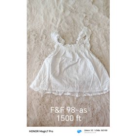   Gyönyörű F&F fehér madeirás kislány felső – 98-as méret