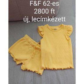 ️ F&F Mustársárga Bordázott Nyári Szett (62-es méret)
